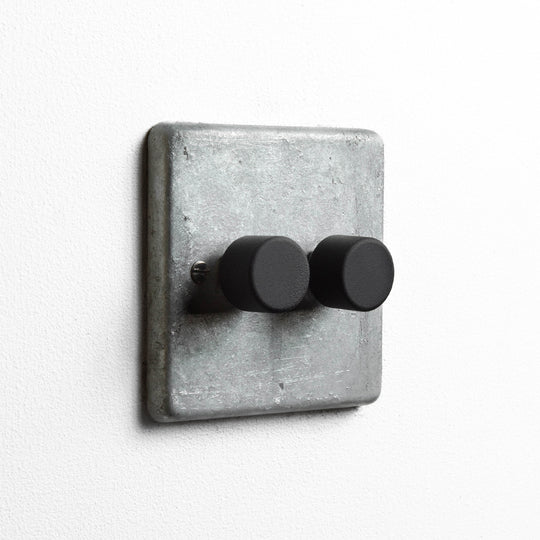 Galvanised 2 Gang 2 Way Dimmer Switch