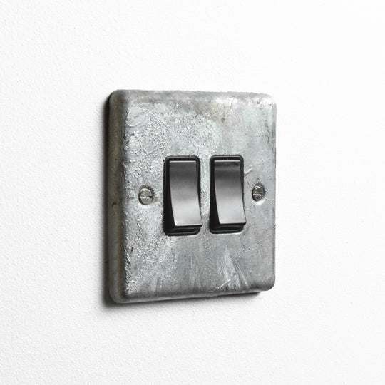 Galvanised 2 Gang 2 Way Switch