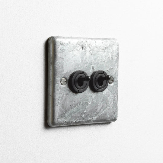 Galvanised 2 Gang 2 Way Toggle Switch