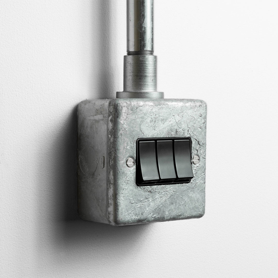 Galvanised 3 Gang 2 Way Switch