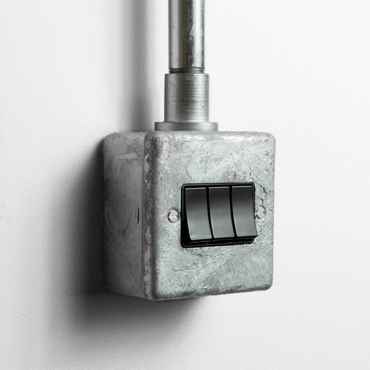 Galvanised 3 Gang 2 Way Switch