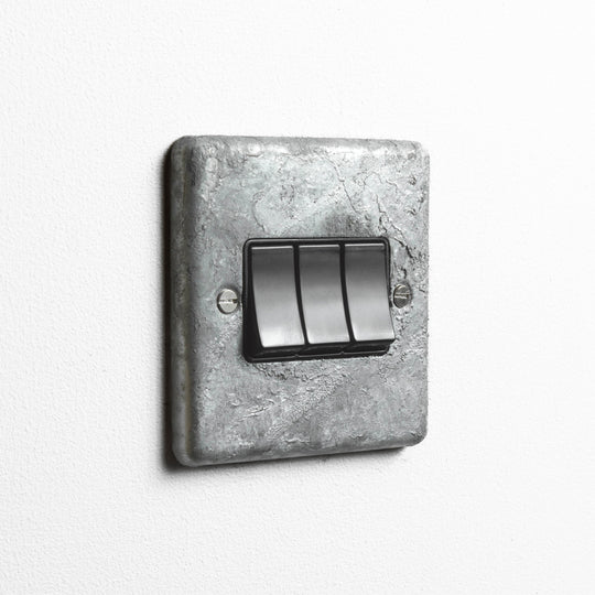 Galvanised 3 Gang 2 Way Switch