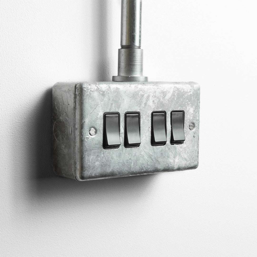 Galvanised 4 Gang 2 Way Switch