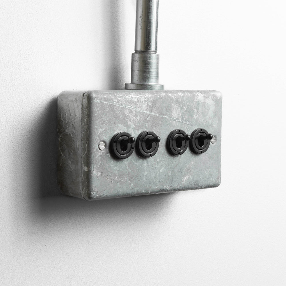 Galvanised 4 Gang 2 Way Toggle Switch