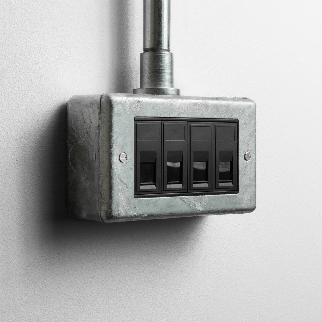 Galvanised 4 Gang RJ45 Socket