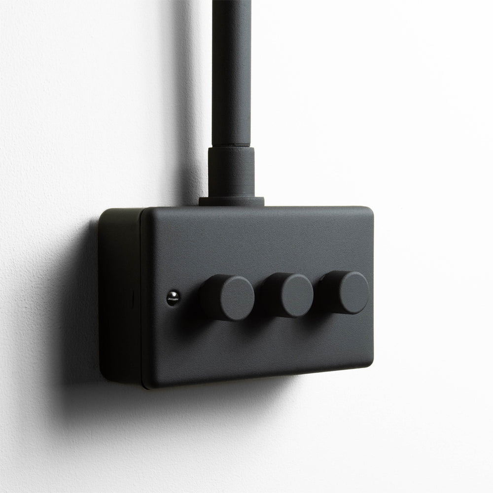 Textured Black 3 Gang 2 Way Dimmer Switch