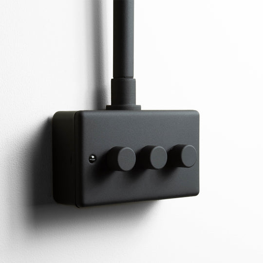 Textured Black 3 Gang 2 Way Dimmer Switch