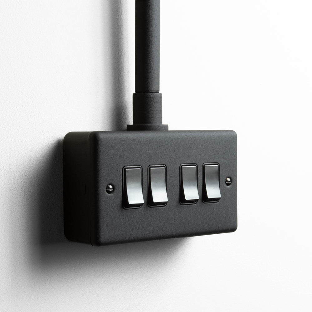 Textured Black 4 Gang 2 Way Switch