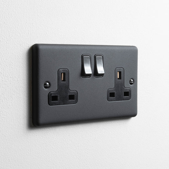 Textured Black Double Socket