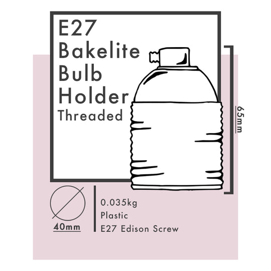 E27 Bakelite Bulb Holders - White
