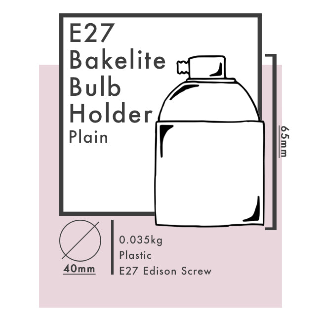 E27 Bakelite Bulb Holders - Black