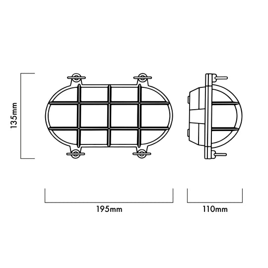Brass Oval Bulkhead Medium