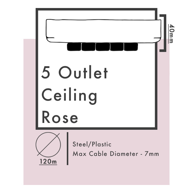 Multi Outlet Ceiling Roses - Polished Copper