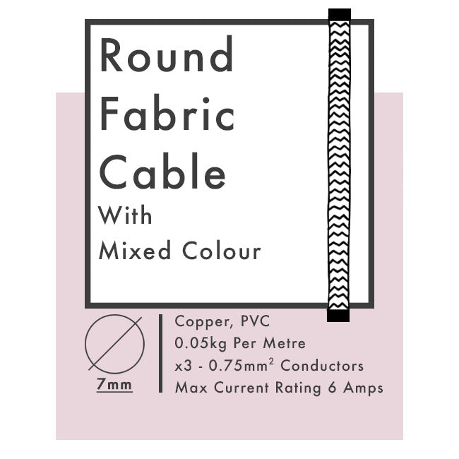 Orange and White Round Fabric Cable