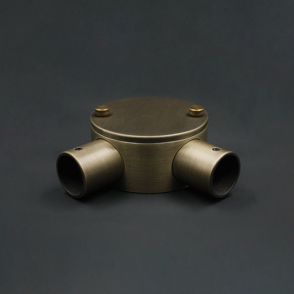 20mm Conduit Angle Box - Antique Brass
