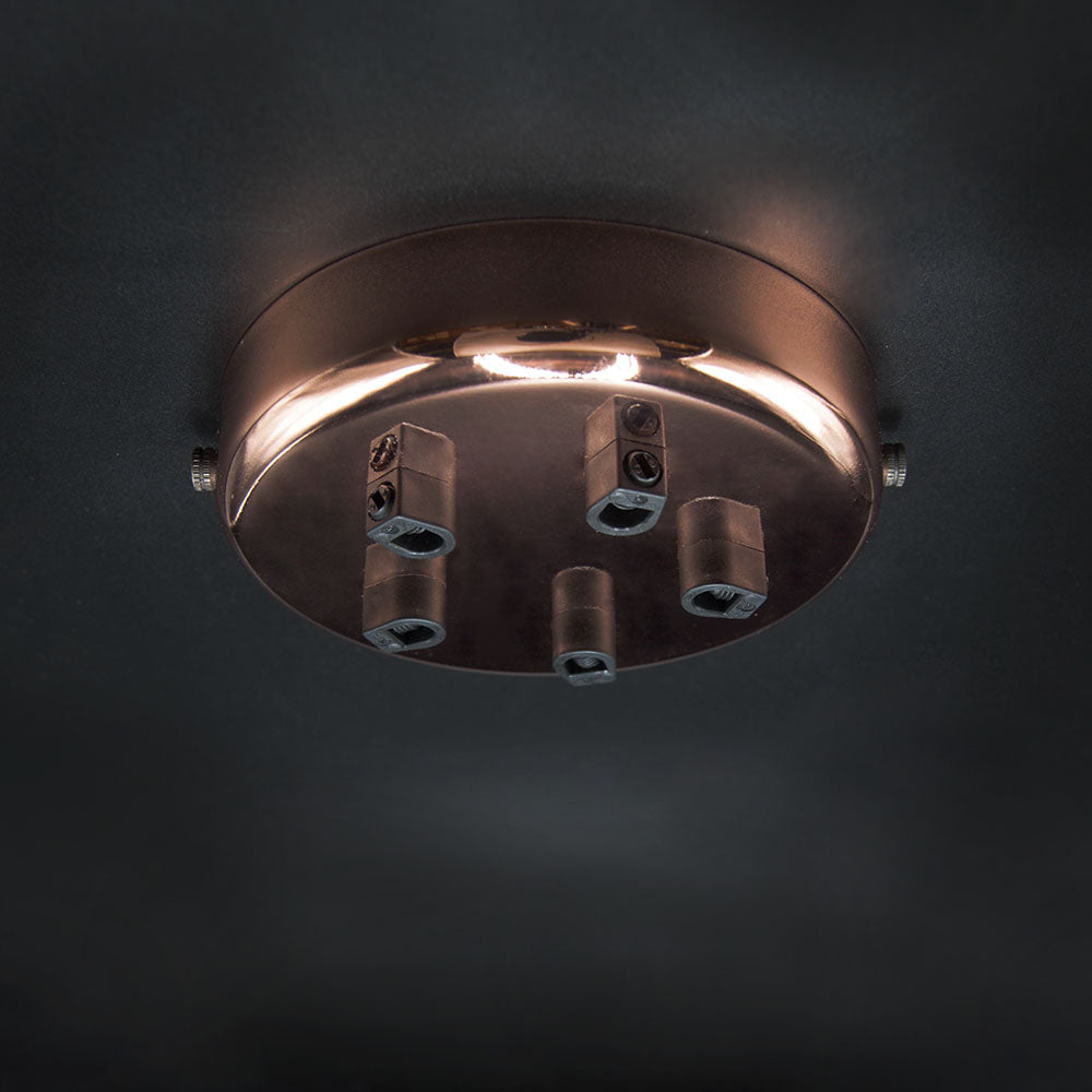 Polished Copper 5 Bulb Cluster