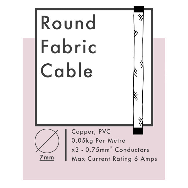 Black Round Fabric Cable