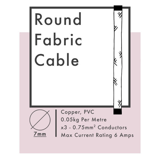 Baby Blue Round Fabric Cable