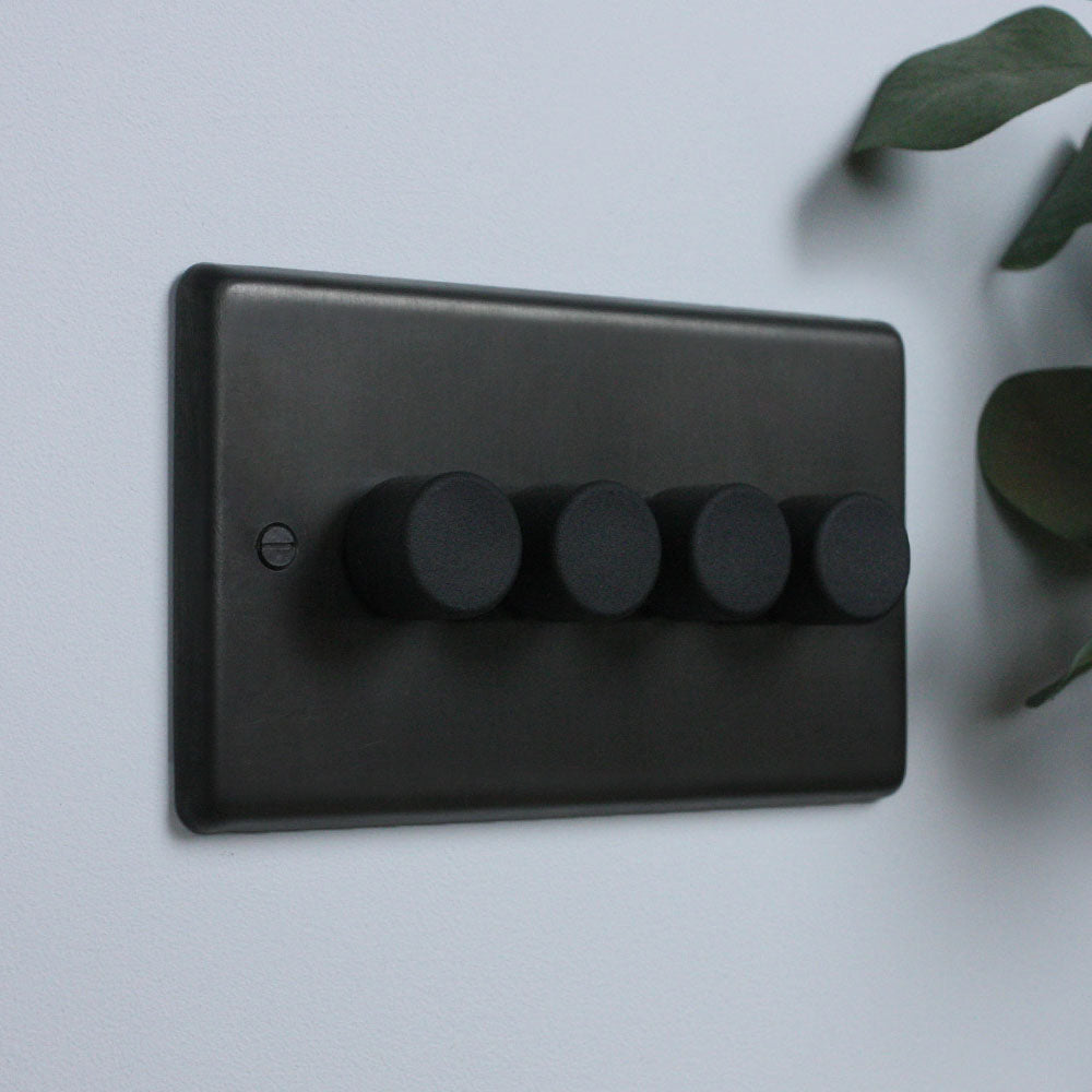 Dark Bronze 4 Gang 2 Way Dimmer Switch