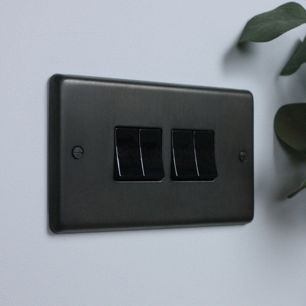 Dark Bronze 4 Gang 2 Way Switch