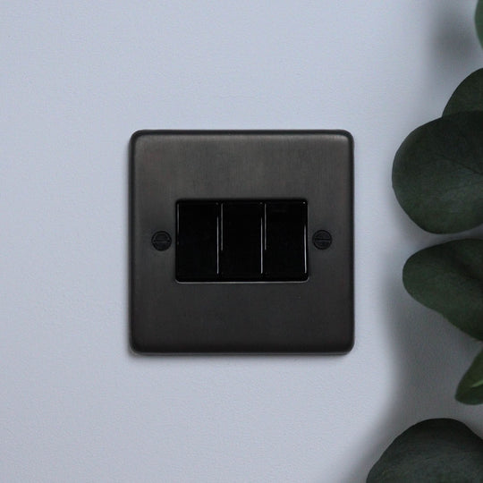 Dark Bronze 3 Gang 2 Way Switch