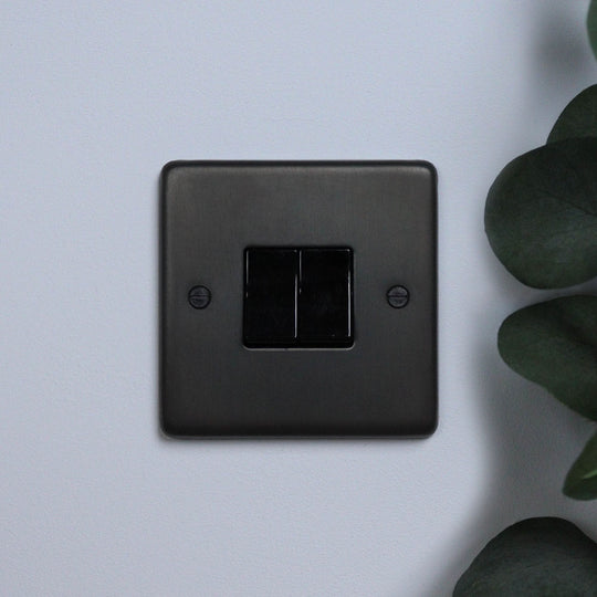 Dark Bronze 2 Gang 2 Way Switch.