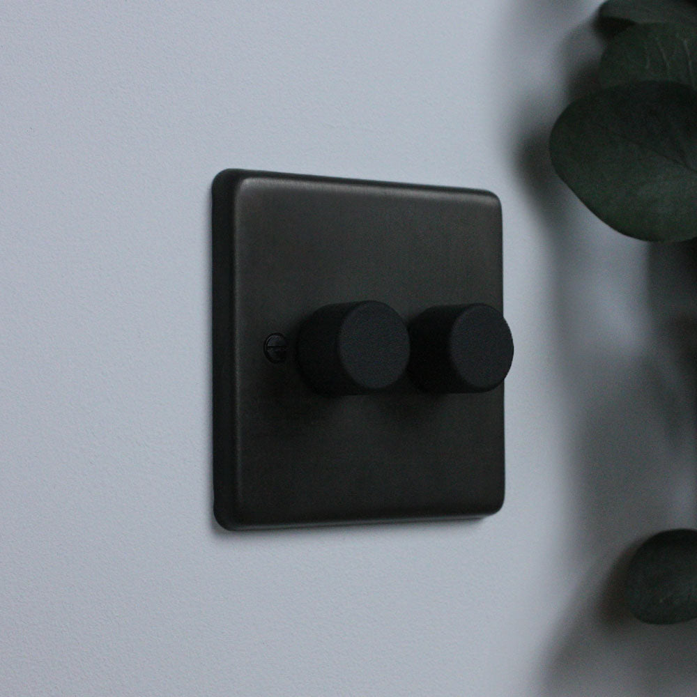 Dark Bronze 2 Gang 2 Way Dimmer Switch