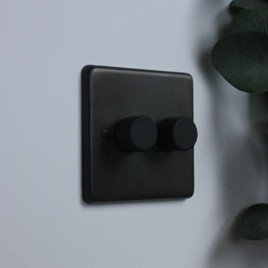 Dark Bronze 2 Gang 2 Way Dimmer Switch