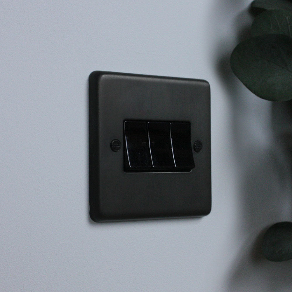 Dark Bronze 3 Gang 2 Way Switch