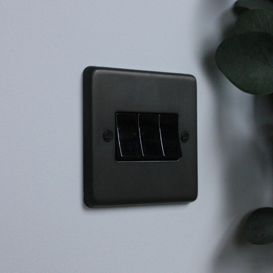 Dark Bronze 3 Gang 2 Way Switch