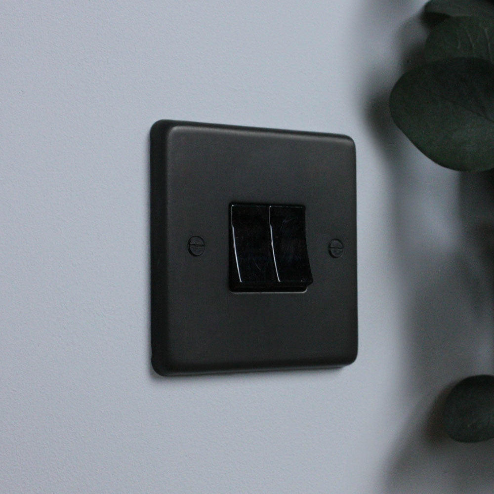 Dark Bronze 2 Gang 2 Way Switch.
