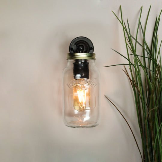 Jam Jar Wall Light
