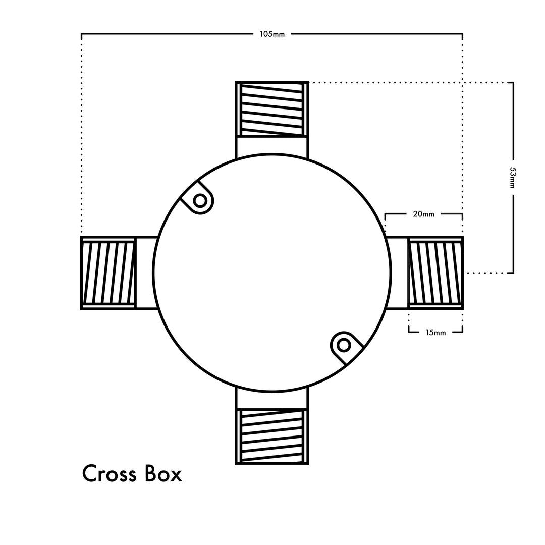 20mm Conduit Cross Box - Rust
