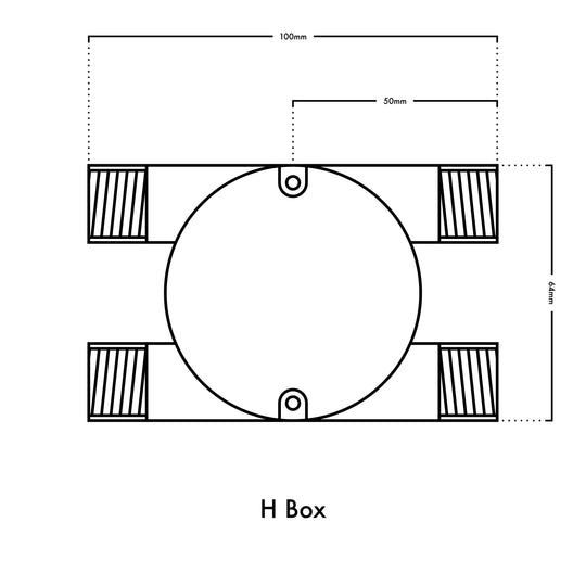 20mm Conduit H Box - Rust