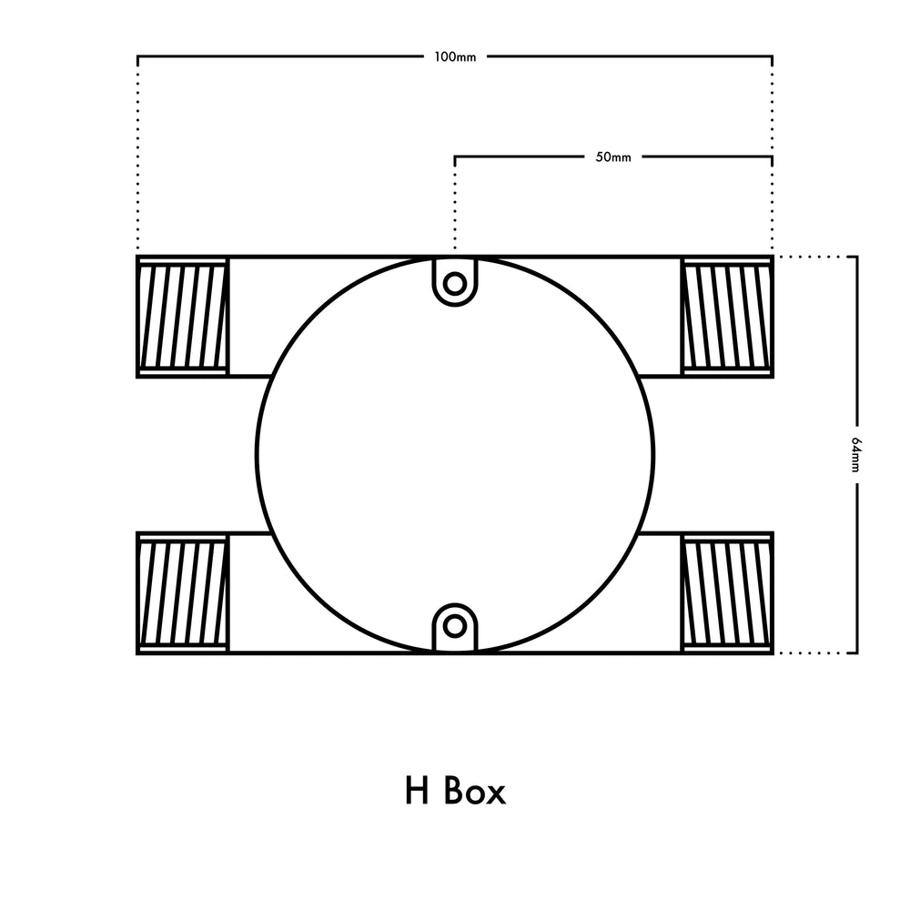 20mm Conduit H Box - Textured Black