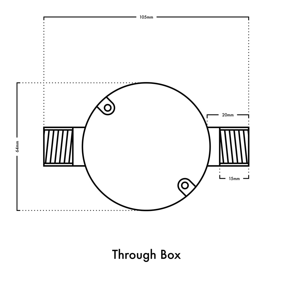 20mm Conduit Through Box - Matt Black
