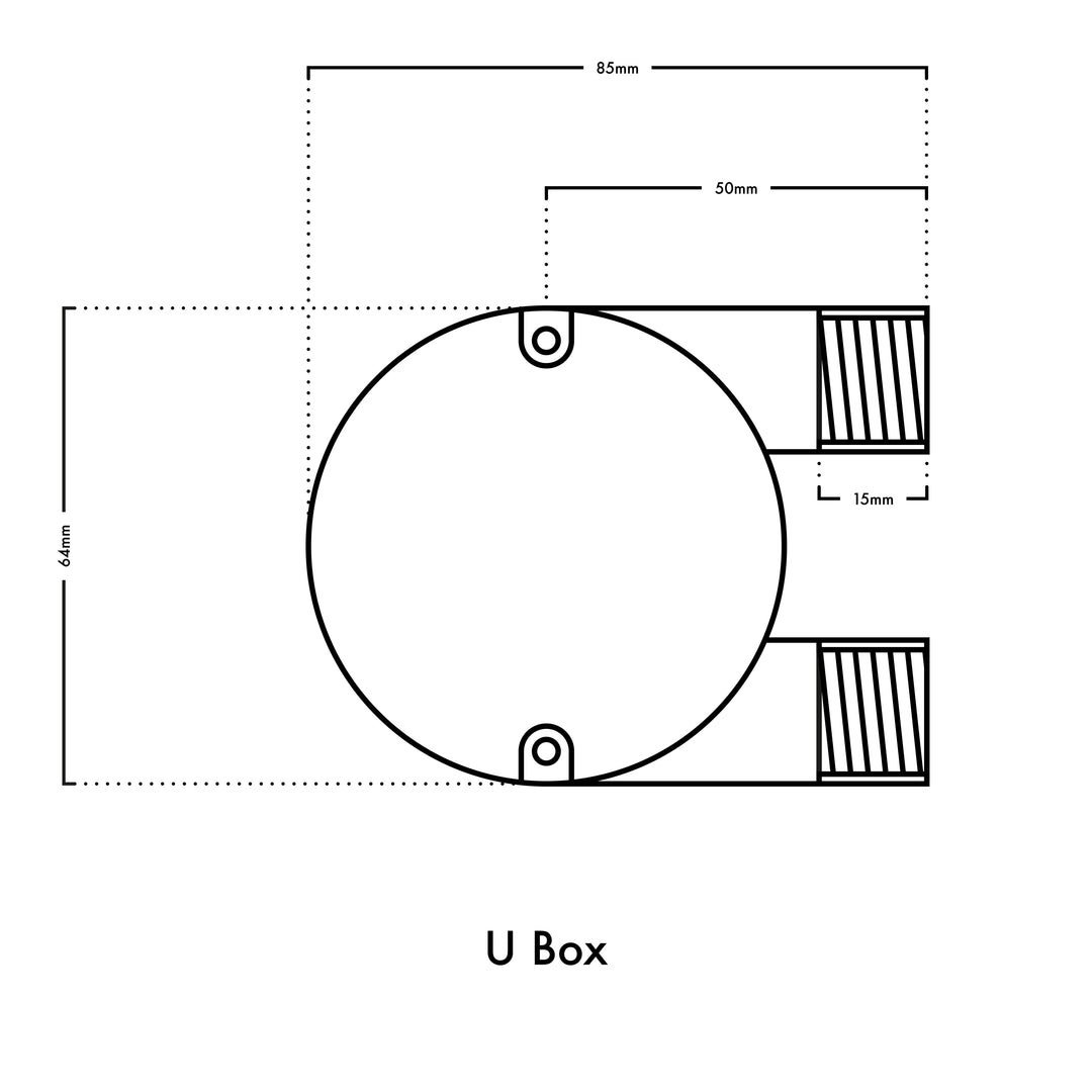 20mm Conduit U Box - Textured Black
