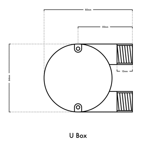 20mm Conduit U Box - Textured Black