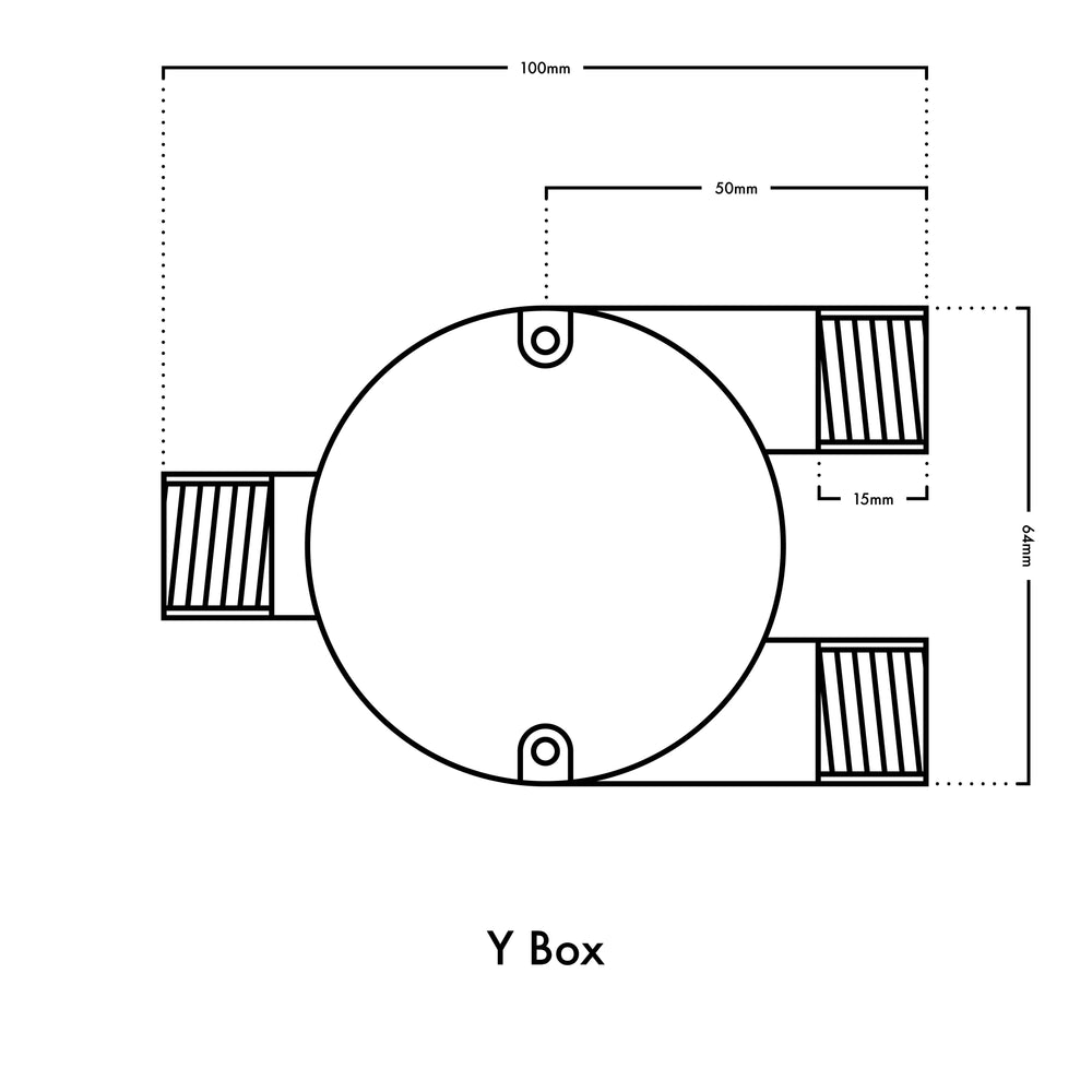 20mm Conduit Y Box - Textured Black