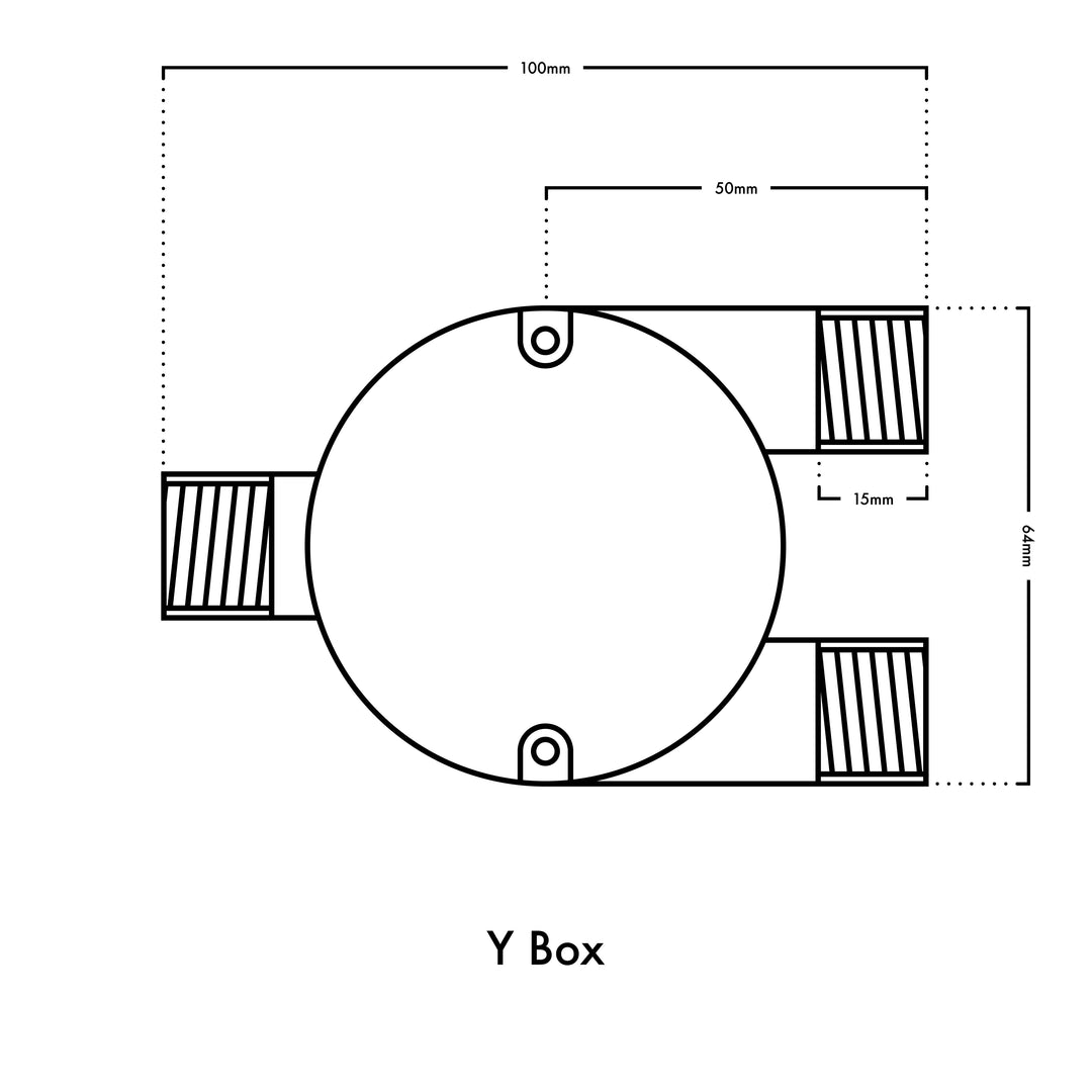 20mm Conduit Y Box - Textured Black