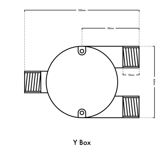 20mm Conduit Y Box - Textured Black
